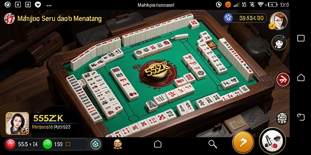 Tampilan gameplay Mahjong yang seru di 555ZK.