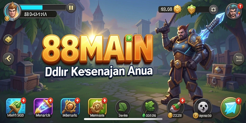 Tampilan gameplay 88MAIN menampilkan pengumpulan sumber daya otomatis yang menarik.