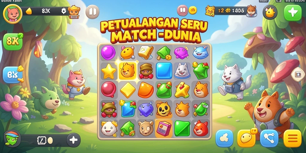 Tampilan layar permainan 8ZK yang penuh warna dan menantang.
