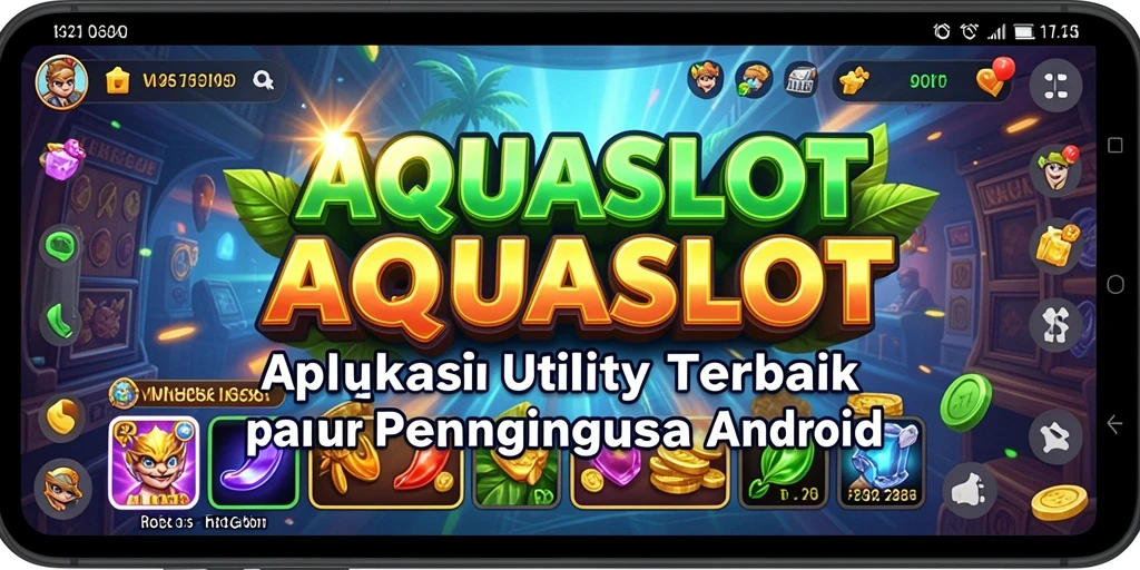 Tampilan screenshot utama AQUASLOT menampilkan antarmuka aplikasi Utility yang menarik.