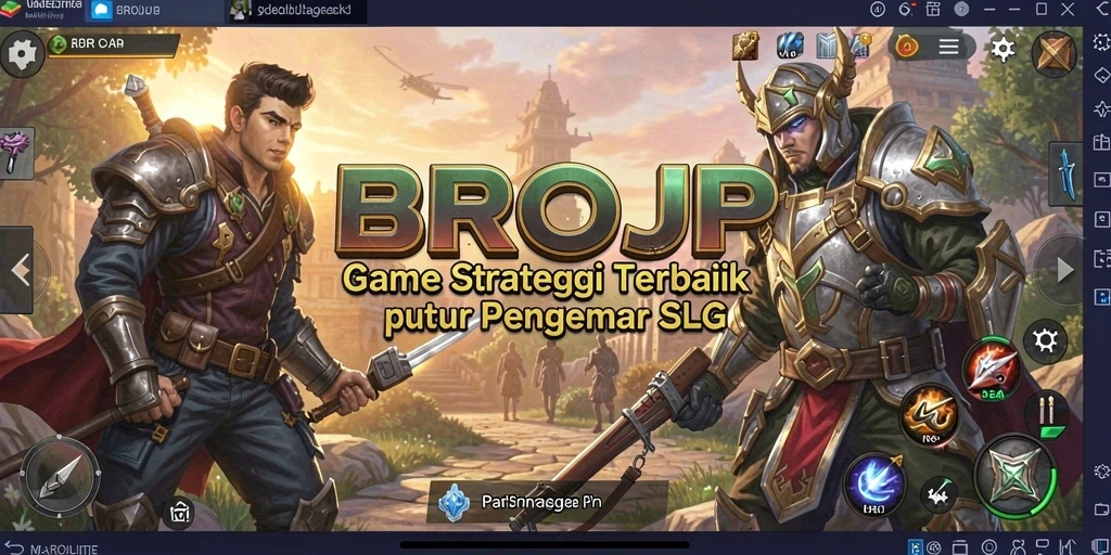Screenshot utama BROJP menampilkan aksi seru dalam permainan strategi.