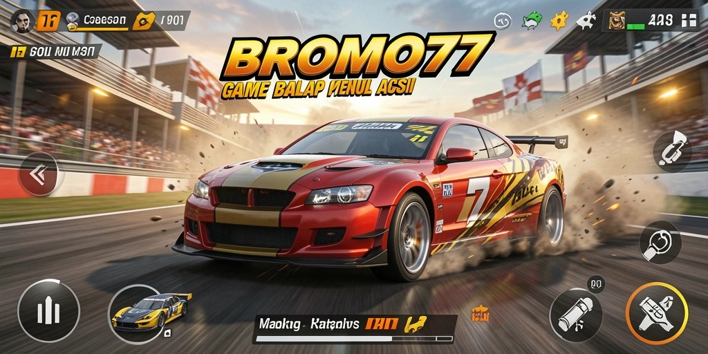 Tampilan menegangkan dari balapan mobil di BROMO77.