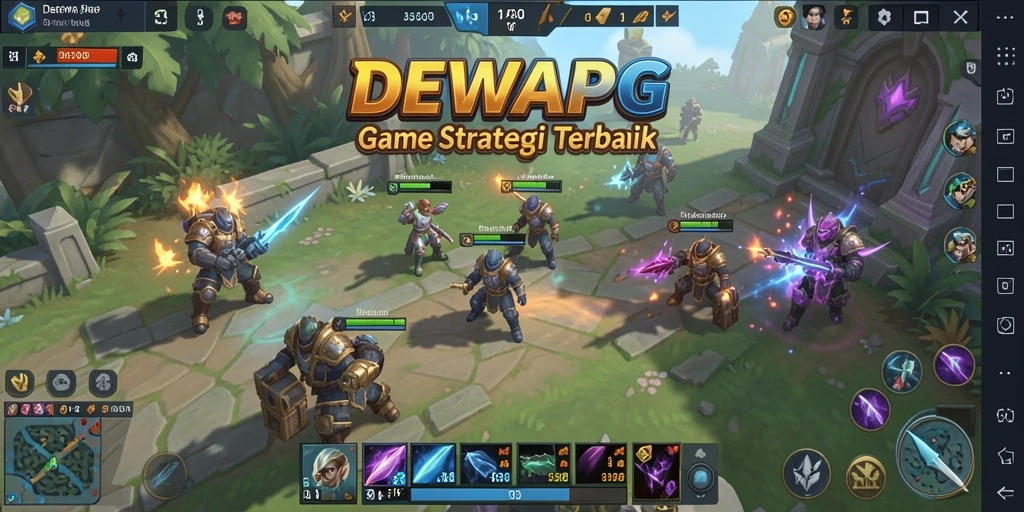Screenshot gameplay DEWAPG yang menunjukkan pertempuran strategis.