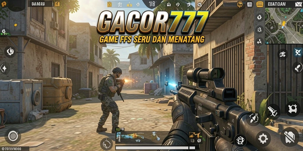 Screenshot utama GACOR777 menunjukkan aksi gameplay FPS yang mendebarkan.