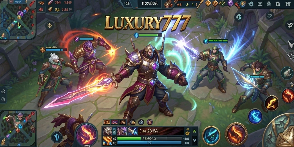 Tampilan gameplay epik di LUXURY777 dengan aksi pertempuran seru.