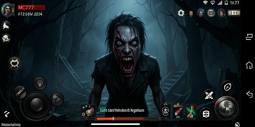 Screenshot gameplay menampilkan suasana mencekam MC777.