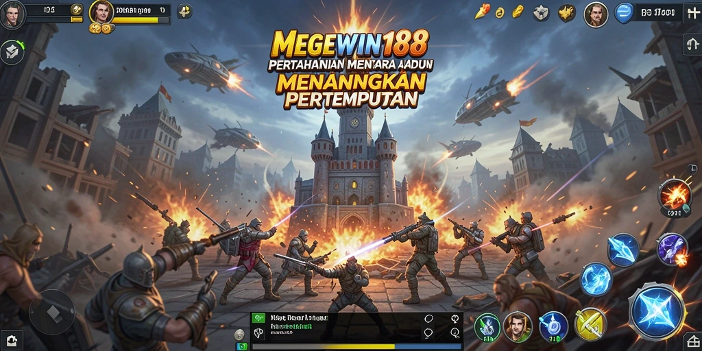 Tampilan gameplay MEGEWIN188 yang memukau dalam melindungi menara.