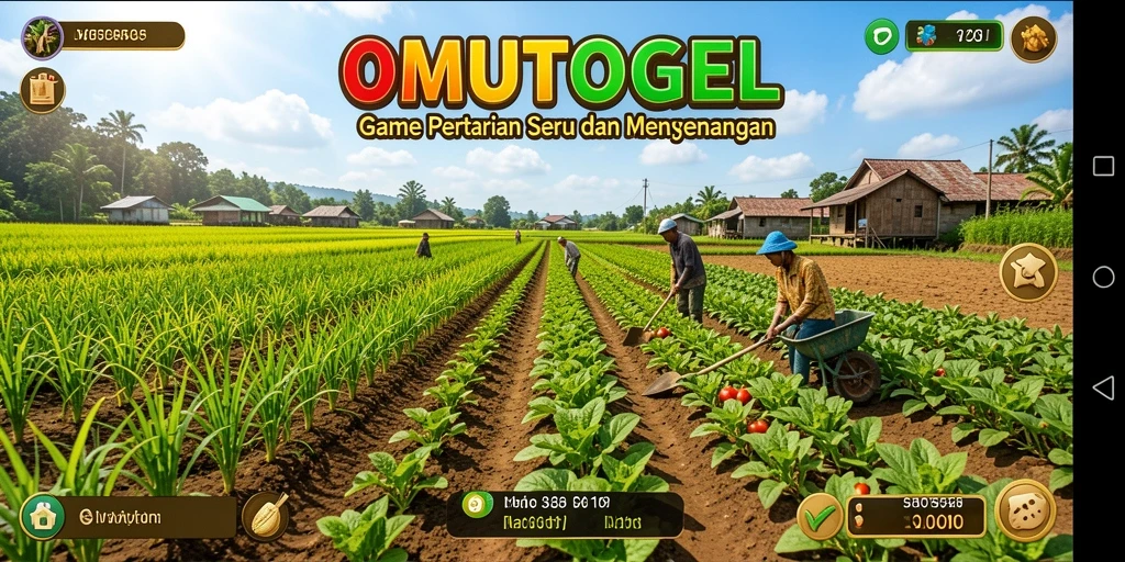 Tampilan gameplay menarik dari OMUTOGEL dengan suasana pertanian yang cerah.