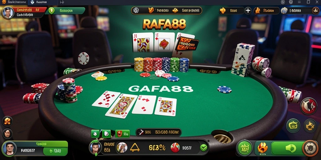 Tampilan gameplay RAFA88 yang seru saat bermain Poker.