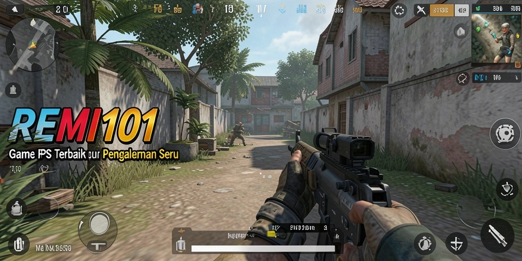 Tampilan gameplay menarik dari REMI101, menunjukkan intensitas pertempuran FPS.