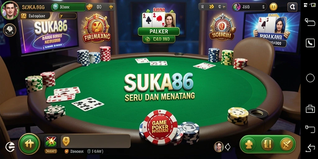 Screenshot gameplay SUKA86 menampilkan aksi seru dalam permainan Poker.