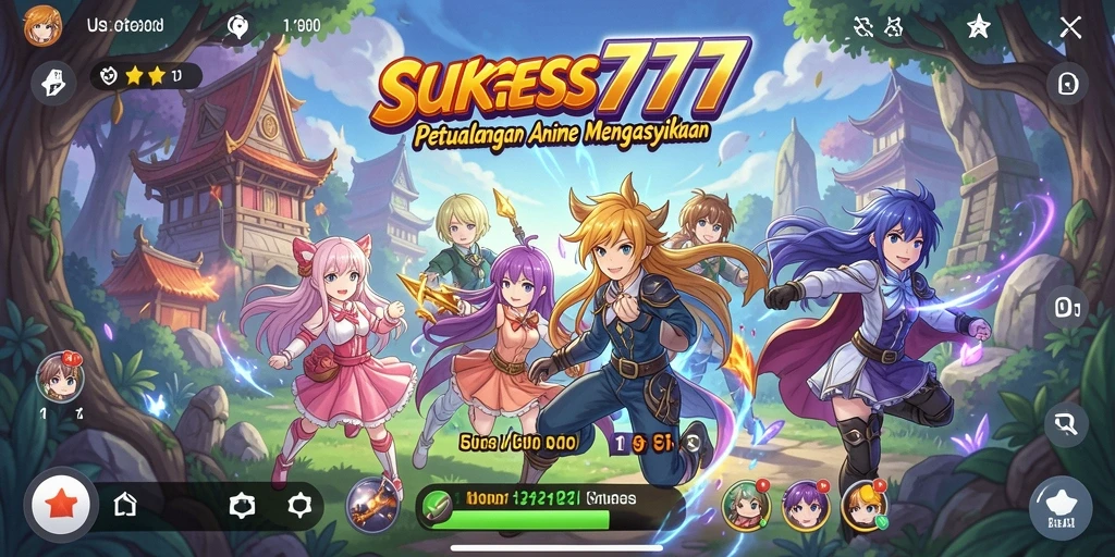 Tampilan gameplay SUKSES777 dengan karakter Anime yang menarik.